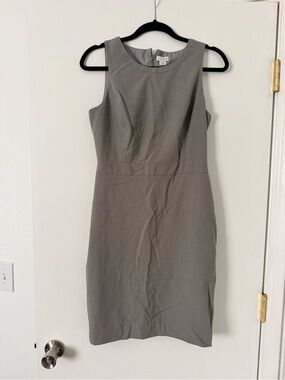 J. Crew Sleeveless Gray Shift Midi Dress